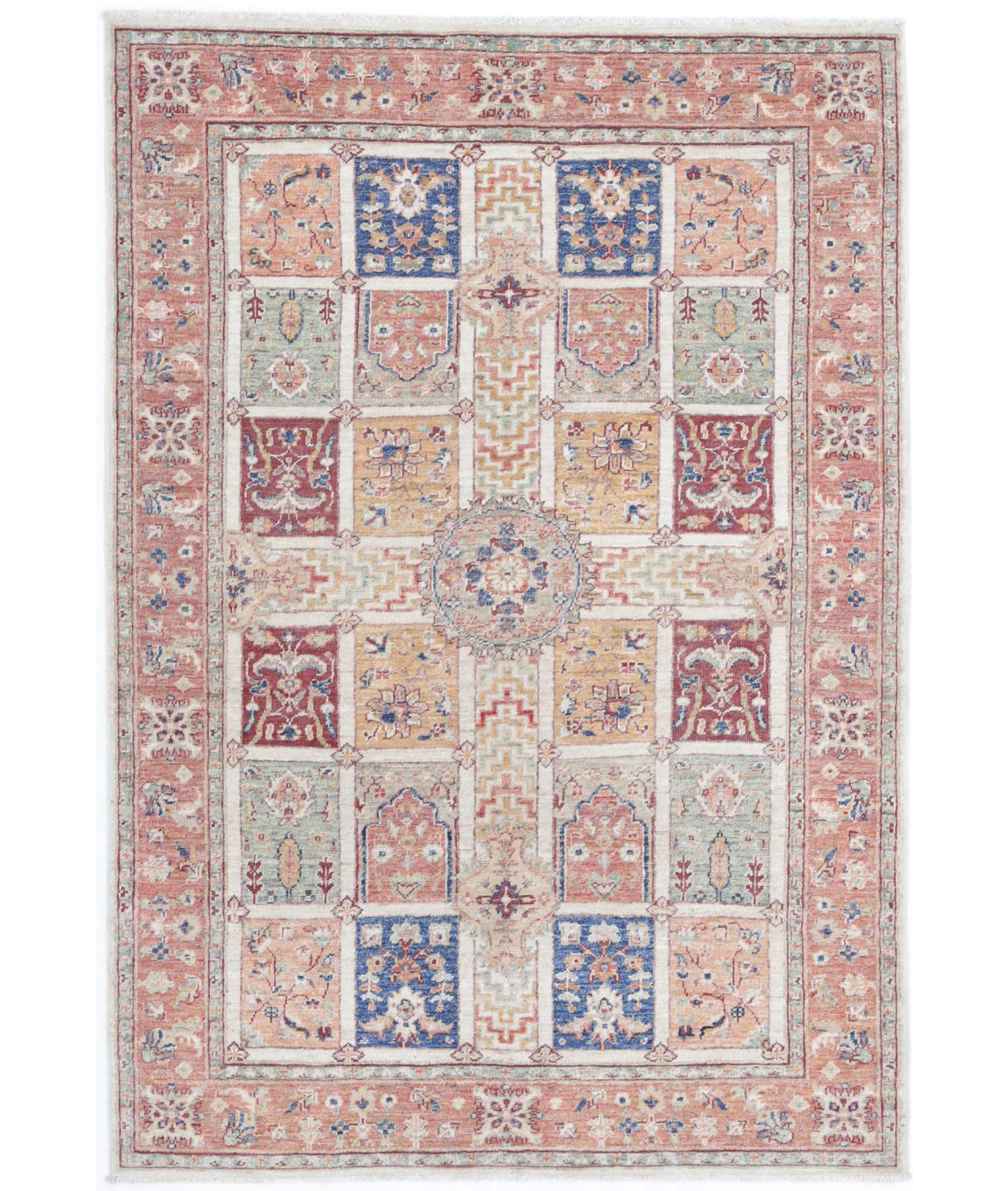 Bakhtiari 3'10'' X 5'8'' Hand-Knotted Wool Rug 3'10'' x 5'8'' (115 X 170) / Ivory / Rust