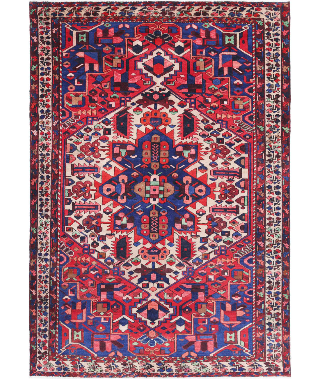 Bakhtiari 6'7'' X 10'2'' Hand-Knotted Wool Rug 6'7'' x 10'2'' (198 X 305) / Red / Ivory