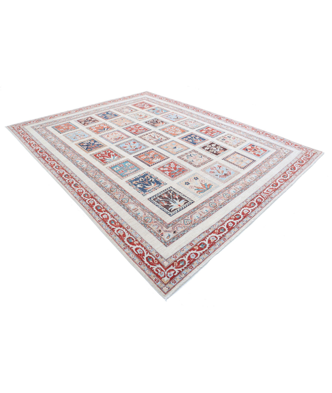Bakhtiari 8'10'' X 11'3'' Hand-Knotted Wool Rug 8'10'' x 11'3'' (265 X 338) / Ivory / Red