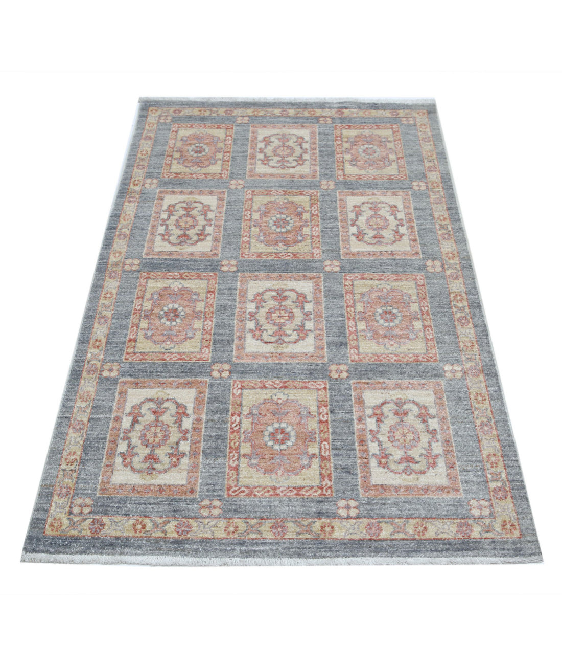 Bakhtiari 3'0'' X 4'9'' Hand-Knotted Wool Rug 3'0'' x 4'9'' (90 X 143) / Grey / Grey