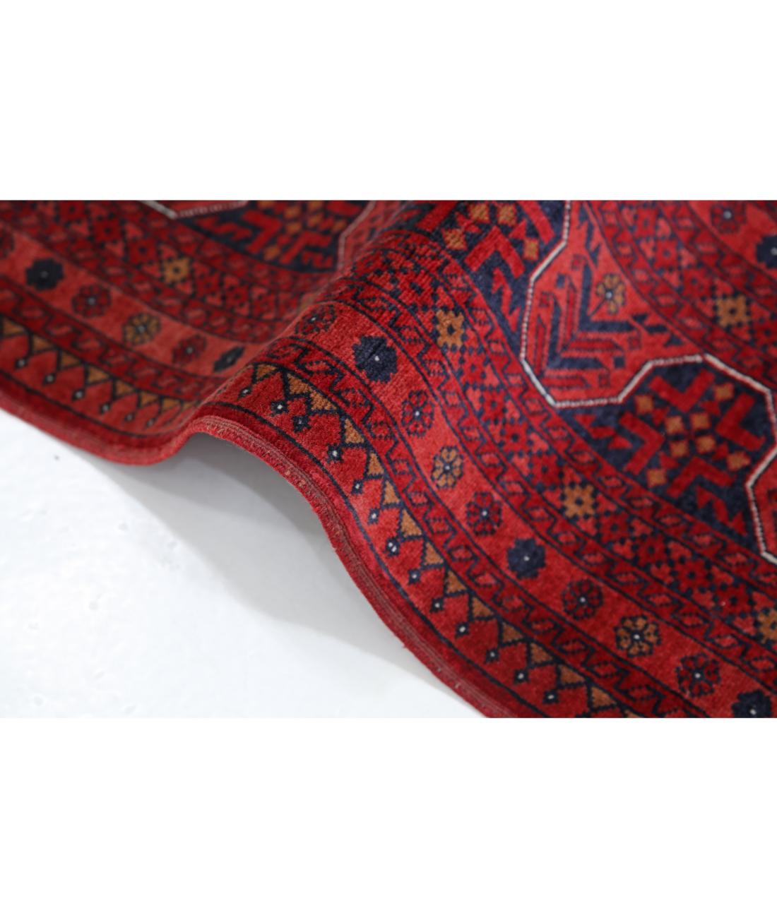 Afghan 5' 7" X 7' 6" Hand-Knotted Wool Rug 5' 7" X 7' 6" (170 X 229) / Red / Blue