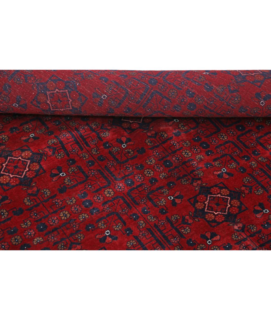 Afghan 5' 7" X 7' 6" Hand-Knotted Wool Rug 5' 7" X 7' 6" (170 X 229) / Red / Blue