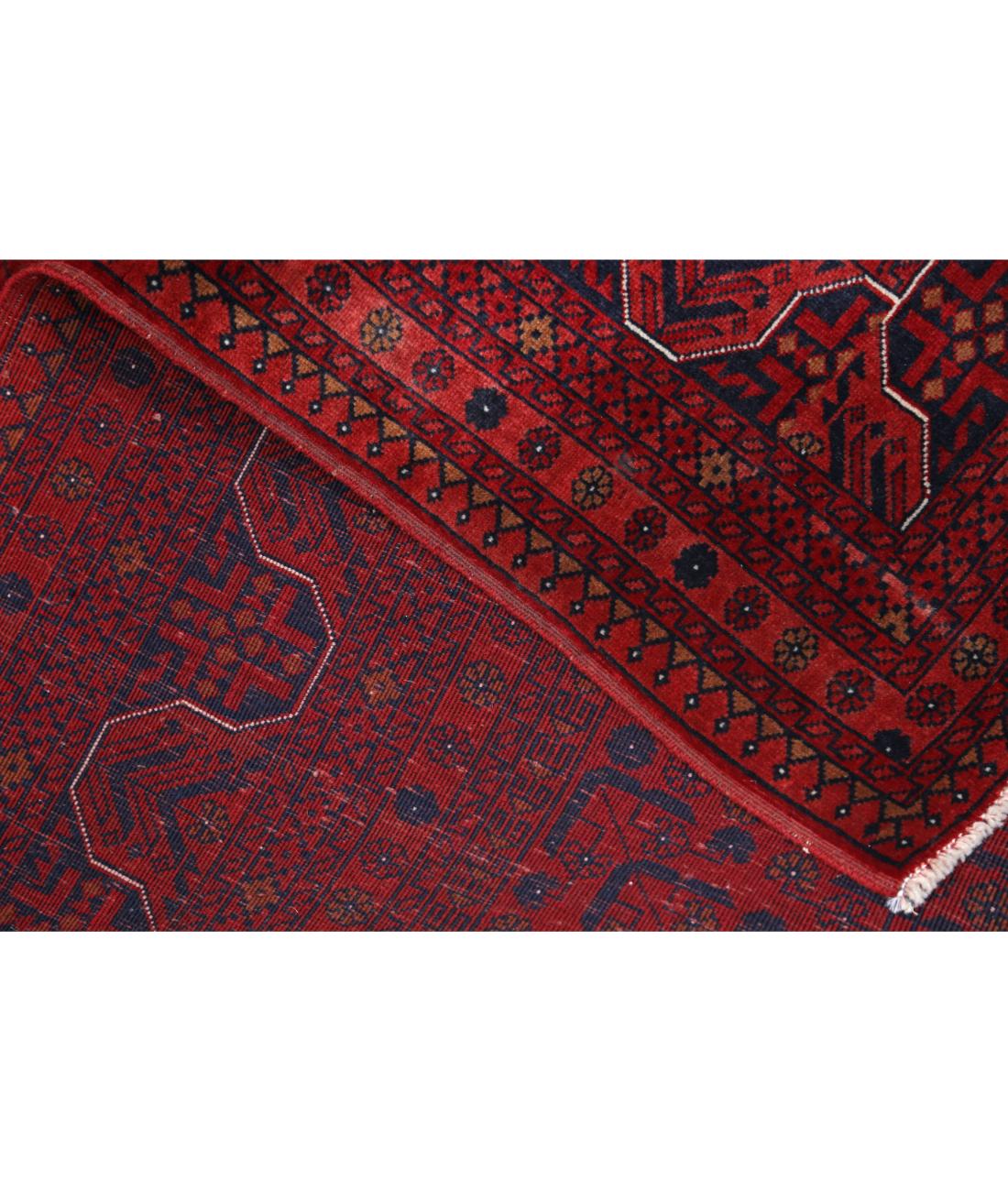 Afghan 5' 7" X 7' 6" Hand-Knotted Wool Rug 5' 7" X 7' 6" (170 X 229) / Red / Blue