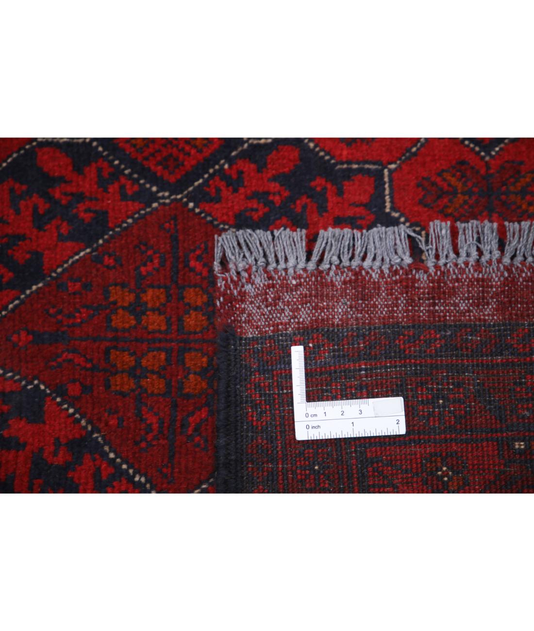 Afghan 4' 11" X 6' 6" Hand-Knotted Wool Rug 4' 11" X 6' 6" (150 X 198) / Red / Blue