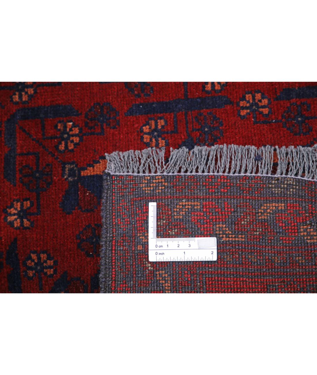 Afghan 4' 11" X 6' 4" Hand-Knotted Wool Rug 4' 11" X 6' 4" (150 X 193) / Red / Blue