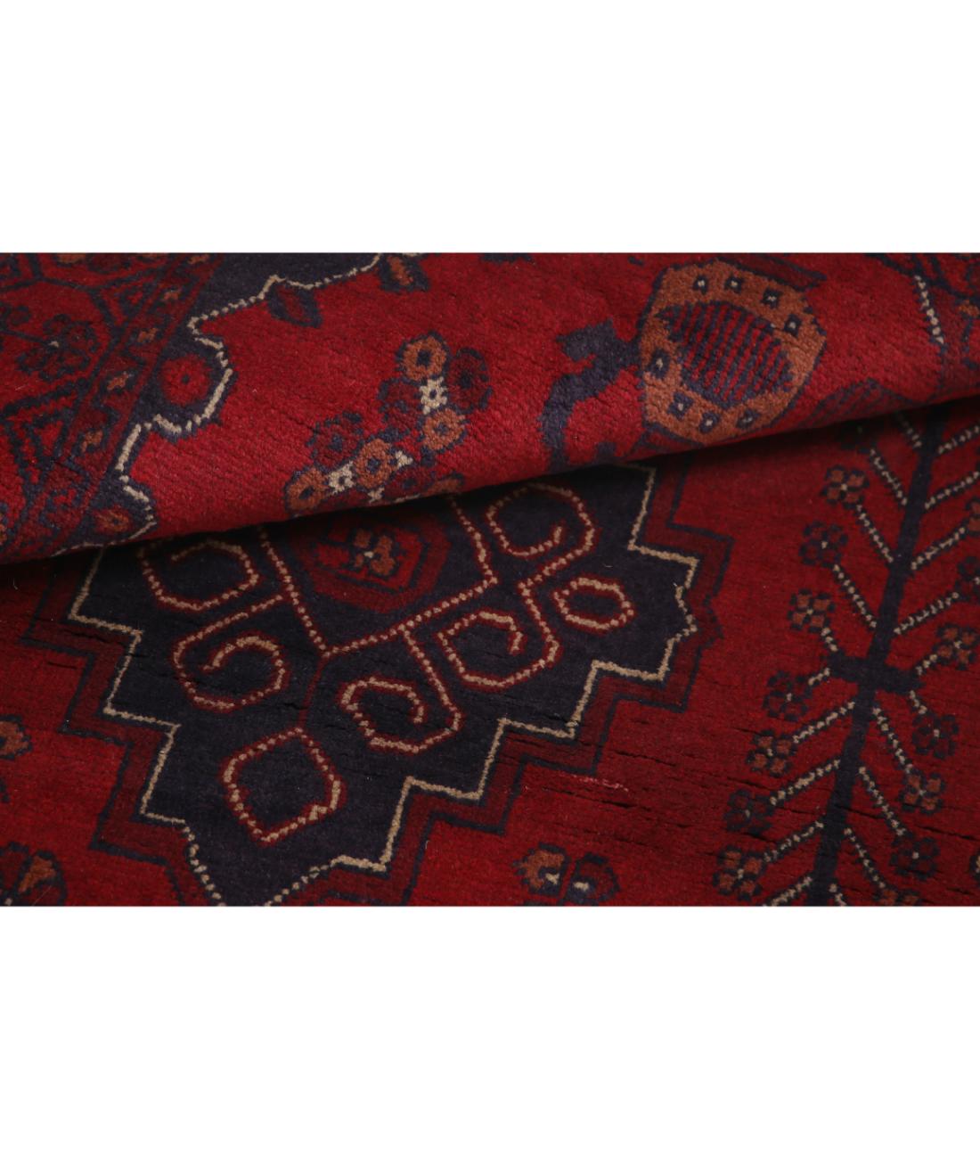 Afghan 3' 3" X 5' 0" Hand-Knotted Wool Rug 3' 3" X 5' 0" (99 X 152) / Red / Blue