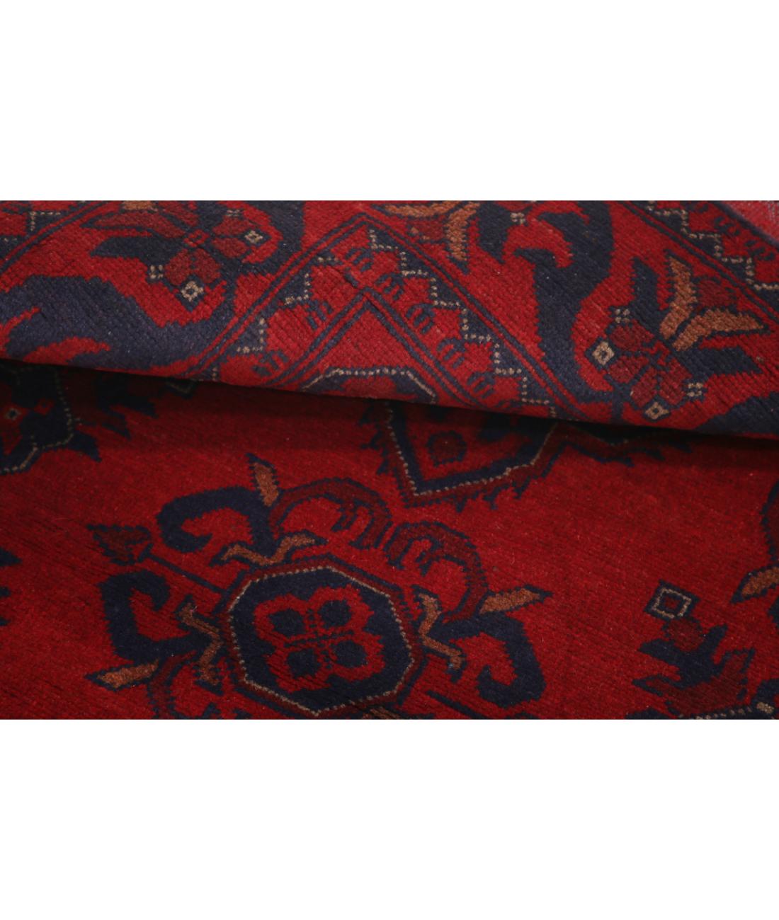 Afghan 3' 3" X 4' 6" Hand-Knotted Wool Rug 3' 3" X 4' 6" (99 X 137) / Red / Blue