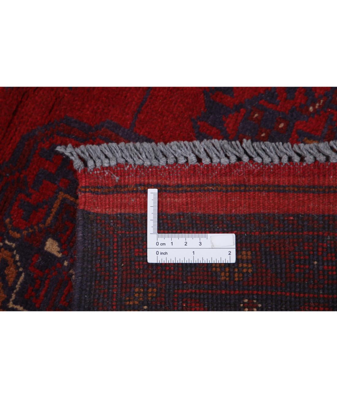 Afghan 3' 6" X 5' 0" Hand-Knotted Wool Rug 3' 6" X 5' 0" (107 X 152) / Red / Blue