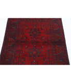 Afghan 3' 4" X 4' 9" Hand-Knotted Wool Rug 3' 4" X 4' 9" (102 X 145) / Red / Blue