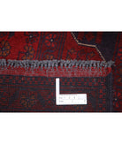 Afghan 3' 4" X 4' 9" Hand-Knotted Wool Rug 3' 4" X 4' 9" (102 X 145) / Red / Blue