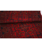 Afghan 2' 7" X 15' 11" Hand-Knotted Wool Rug 2' 7" X 15' 11" (79 X 485) / Red / Black