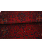 Afghan 2' 8" X 9' 7" Hand-Knotted Wool Rug 2' 8" X 9' 7" (81 X 292) / Red / Blue