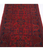 Afghan 2' 7" X 9' 7" Hand-Knotted Wool Rug 2' 7" X 9' 7" (79 X 292) / Red / Blue