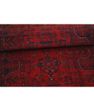 Afghan 2' 7" X 9' 7" Hand-Knotted Wool Rug 2' 7" X 9' 7" (79 X 292) / Red / Blue