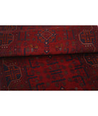 Afghan 2' 7" X 9' 3" Hand-Knotted Wool Rug 2' 7" X 9' 3" (79 X 282) / Red / Blue