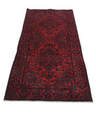 Afghan 2' 10" X 6' 7" Hand-Knotted Wool Rug 2' 10" X 6' 7" (86 X 201) / Red / Blue