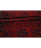 Afghan 2' 9" X 9' 4" Hand-Knotted Wool Rug 2' 9" X 9' 4" (84 X 284) / Red / Blue