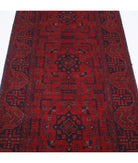 Afghan 2' 7" X 9' 5" Hand-Knotted Wool Rug 2' 7" X 9' 5" (79 X 287) / Red / Blue