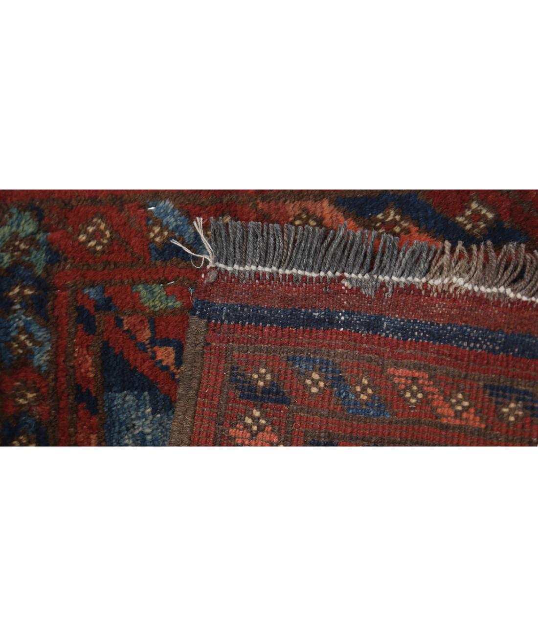 Afghan 1' 2" X 1' 2" Hand-Knotted Wool Rug 1' 2" X 1' 2" (36 X 36) / Rust / Blue