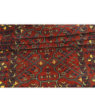 Afghan 2' 7" X 47' 7" Hand-Knotted Wool Rug 2' 7" X 47' 7" (79 X 1450) / Rust / Blue