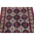 Afghan 3' 3" X 4' 10" Hand-Knotted Wool Rug 3' 3" X 4' 10" (99 X 147) / Ivory / Blue