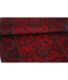 Afghan 2' 7" X 9' 5" Hand-Knotted Wool Rug 2' 7" X 9' 5" (79 X 287) / Red / Blue