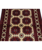 Afghan 3' 4" X 5' 0" Hand-Knotted Wool Rug 3' 4" X 5' 0" (102 X 152) / Beige / Blue
