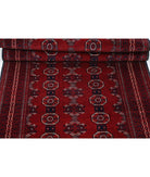 Afghan 2' 10" X 11' 9" Hand-Knotted Wool Rug 2' 10" X 11' 9" (86 X 358) / Red / Blue