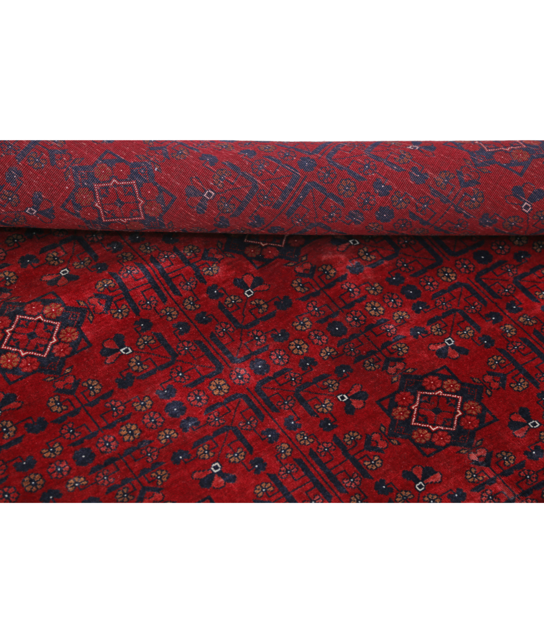 Afghan 5' 7" X 7' 6" Hand-Knotted Wool Rug 5' 7" X 7' 6" (170 X 229) / Red / Blue