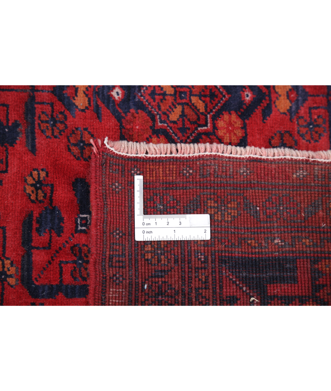 Afghan 4' 9" X 5' 11" Hand-Knotted Wool Rug 4' 9" X 5' 11" (145 X 180) / Red / Blue