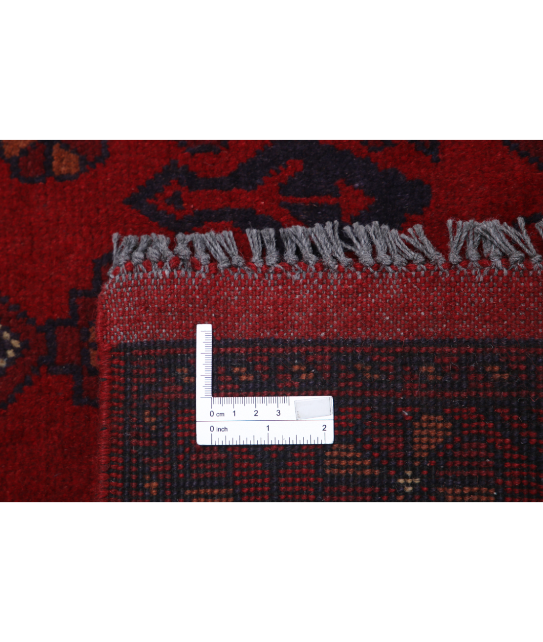 Afghan 3' 3" X 5' 0" Hand-Knotted Wool Rug 3' 3" X 5' 0" (99 X 152) / Red / Blue