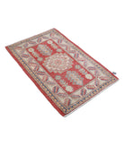 Kazak 2'2'' X 3'7'' Hand-Knotted Wool Rug 2'2'' x 3'7'' (65 X 108) / Red / Ivory