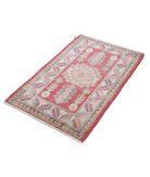 Kazak 2'2'' X 3'7'' Hand-Knotted Wool Rug 2'2'' x 3'7'' (65 X 108) / Red / Ivory