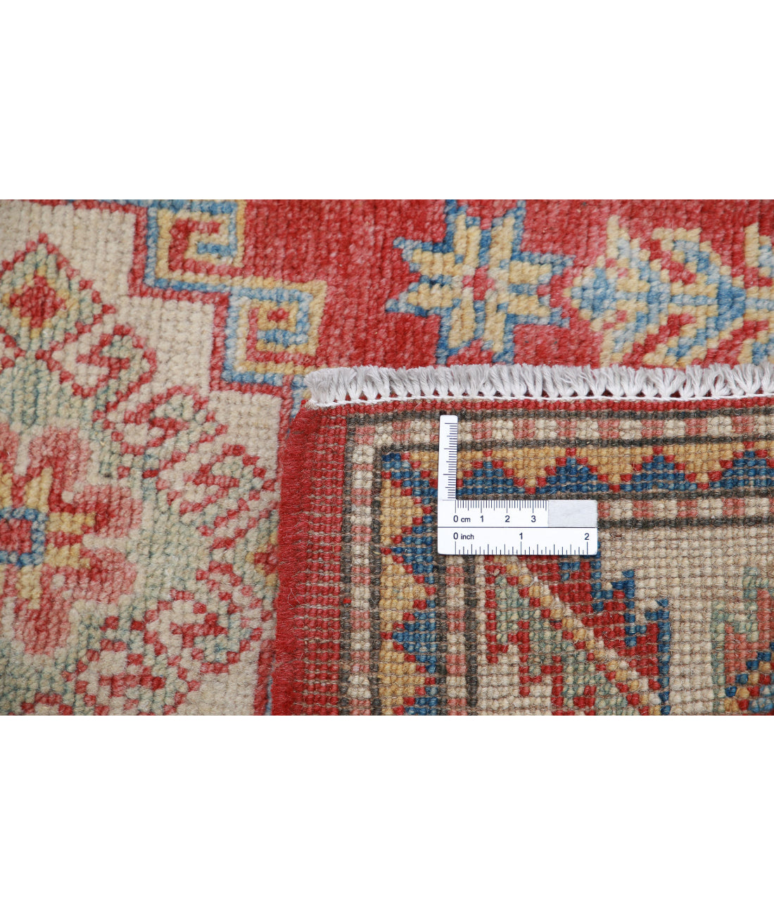 Kazak 2'2'' X 3'7'' Hand-Knotted Wool Rug 2'2'' x 3'7'' (65 X 108) / Red / Ivory