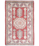Kazak 2'2'' X 3'7'' Hand-Knotted Wool Rug 2'2'' x 3'7'' (65 X 108) / Red / Ivory