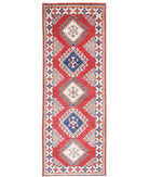 Kazak 1'11'' X 5'10'' Hand-Knotted Wool Rug 1'11'' x 5'10'' (58 X 175) / Red / Ivory
