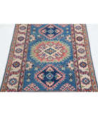 Kazak 2'7'' X 4'1'' Hand-Knotted Wool Rug 2'7'' x 4'1'' (78 X 123) / Blue / Ivory