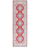 Kazak 2'7'' X 9'2'' Hand-Knotted Wool Rug 2'7'' x 9'2'' (78 X 275) / Red / Ivory