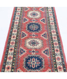 Kazak 2'8'' X 9'5'' Hand-Knotted Wool Rug 2'8'' x 9'5'' (80 X 283) / Red / Ivory