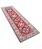 Kazak 2'10'' X 9'9'' Hand-Knotted Wool Rug 2'10'' x 9'9'' (85 X 293) / Red / Ivory