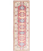 Kazak 2'8'' X 8'10'' Hand-Knotted Wool Rug 2'8'' x 8'10'' (80 X 265) / Red / Ivory