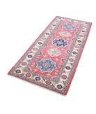 Kazak 2'9'' X 6'1'' Hand-Knotted Wool Rug 2'9'' x 6'1'' (83 X 183) / Red / Ivory