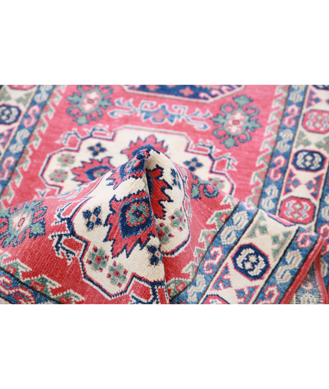 Kazak 2'7'' X 9'4'' Hand-Knotted Wool Rug 2'7'' x 9'4'' (78 X 280) / Red / Ivory