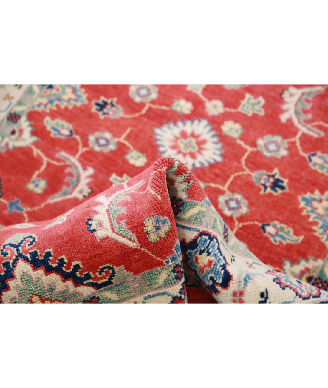 Kazak 3'2'' X 4'7'' Hand-Knotted Wool Rug 3'2'' x 4'7'' (95 X 138) / Red / Ivory