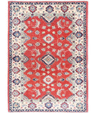 Kazak 3'2'' X 4'7'' Hand-Knotted Wool Rug 3'2'' x 4'7'' (95 X 138) / Red / Ivory