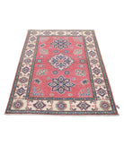 Kazak 3'4'' X 4'7'' Hand-Knotted Wool Rug 3'4'' x 4'7'' (100 X 138) / Red / Ivory