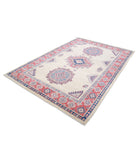 Kazak 6'2'' X 9'2'' Hand-Knotted Wool Rug 6'2'' x 9'2'' (185 X 275) / Ivory / Red