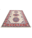 Kazak 6'2'' X 9'2'' Hand-Knotted Wool Rug 6'2'' x 9'2'' (185 X 275) / Ivory / Red