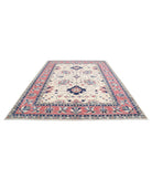 Kazak 8'6'' X 11'8'' Hand-Knotted Wool Rug 8'6'' x 11'8'' (255 X 350) / Ivory / Red