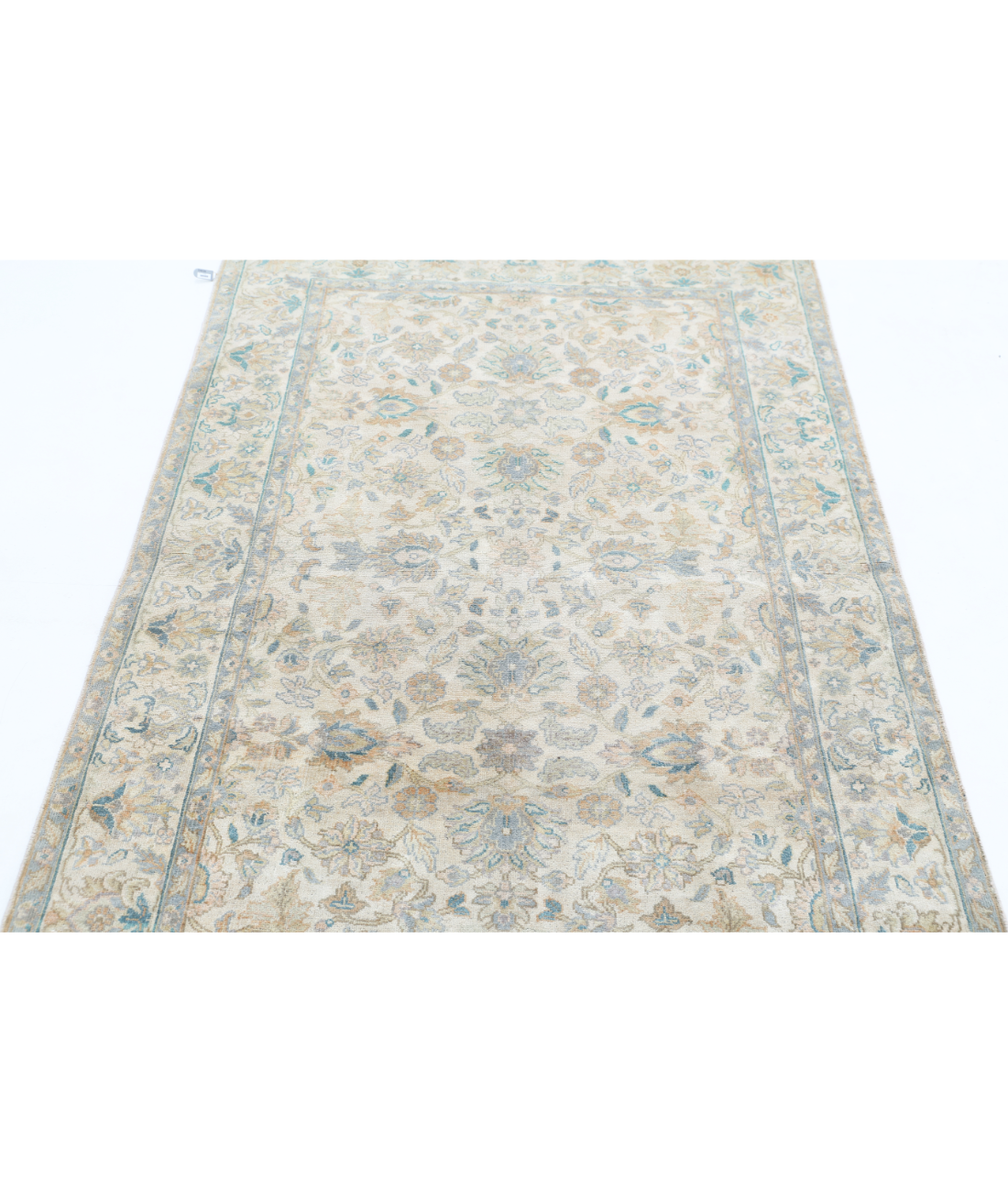 Agra 3'11'' X 6'0'' Hand-Knotted Wool Rug 3'11'' x 6'0'' (75 X 303) / Ivory / Grey
